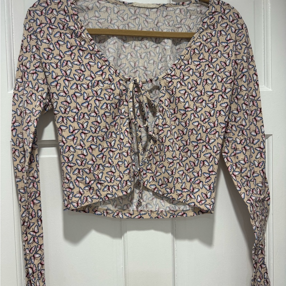 Floral Lace-Up Women's Top